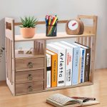 Desktop Storage Shelf with 3 Drawers – Sturdy Desk Organizer with Guardrail & Smooth Edge Design for Living Room or Office