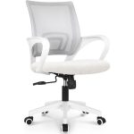 Office Chair – Ergonomic Mid Back Computer Desk Chair with Lumbar Support (Ivory)