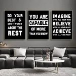 Black & White Inspirational Quote Posters – Minimalist Wall Art for Home & Office